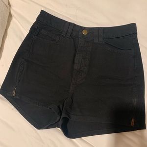Black high waisted denim shorts American Apparel